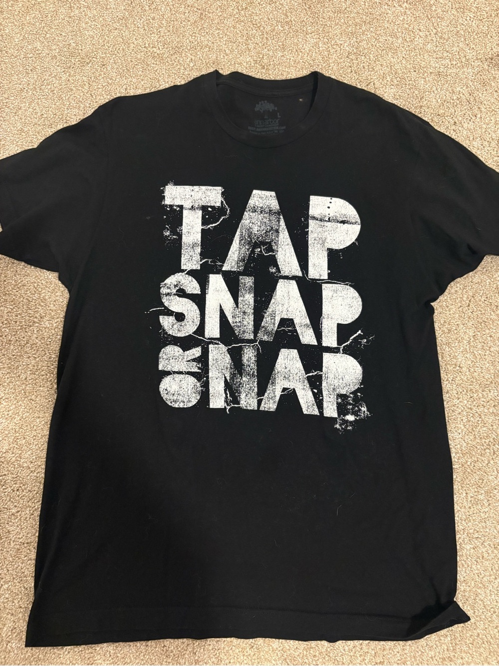 Jiu-Jitsu Tap Snap Or Nap Graphic T-Shirt Black Distressed Logo Men’s Large
